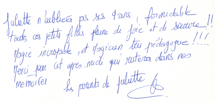 18 Mai 2013 - Témoignage Anniversaire  Juliette 9 ans